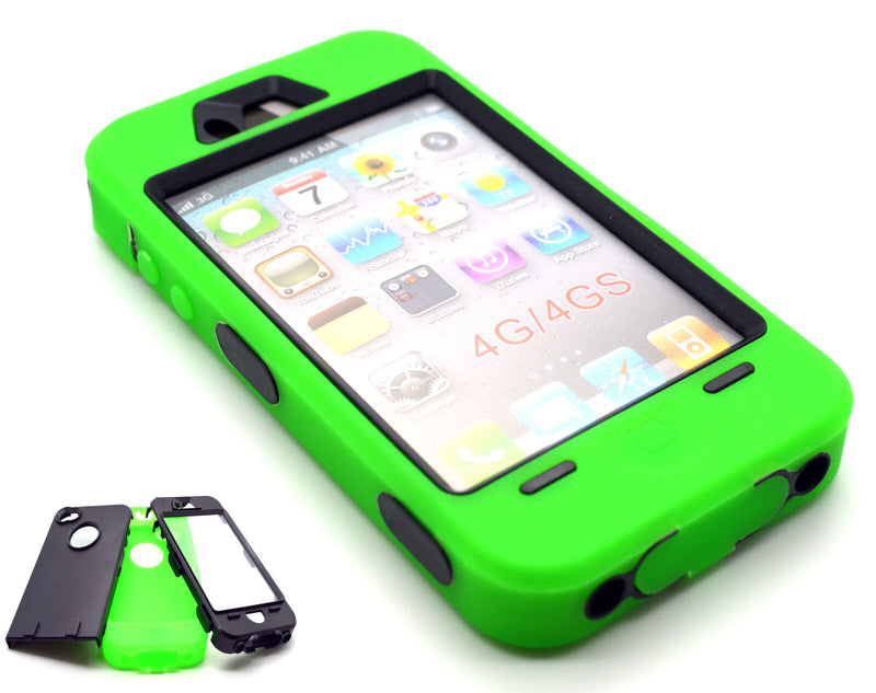 Heavy Duty Builders Workman Green Armour Case for iPhone 4 & 4S - STURDY CASE