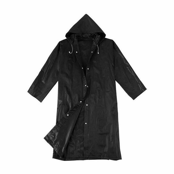 Men Women Long Hooded Waterproof Jacket