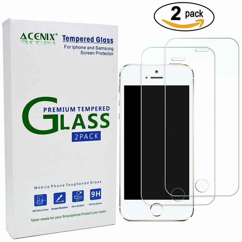 ACENIX iPhone SE, 5, 5S, 5C Tempered Glass Screen Protector Clear ( 2 Pack )