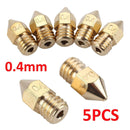 5pcs Creality 3D Printer Extruder Brass Nozzle 0.4mm 1.75mm For CR-10 / 10S