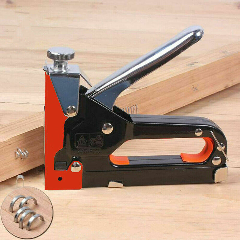 Heavy Duty Staple Gun 8/10/12mm Upholstery Stapler Tacker With 600 Staples Metal