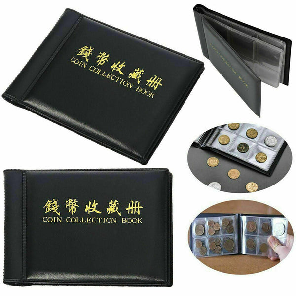 60-96 Coin Collection Album Coins Penny Money Storage Case Holder Folder Book UK