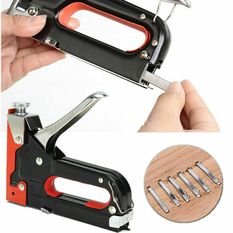 Heavy Duty Staple Gun 8/10/12mm Upholstery Stapler Tacker With 600 Staples Metal