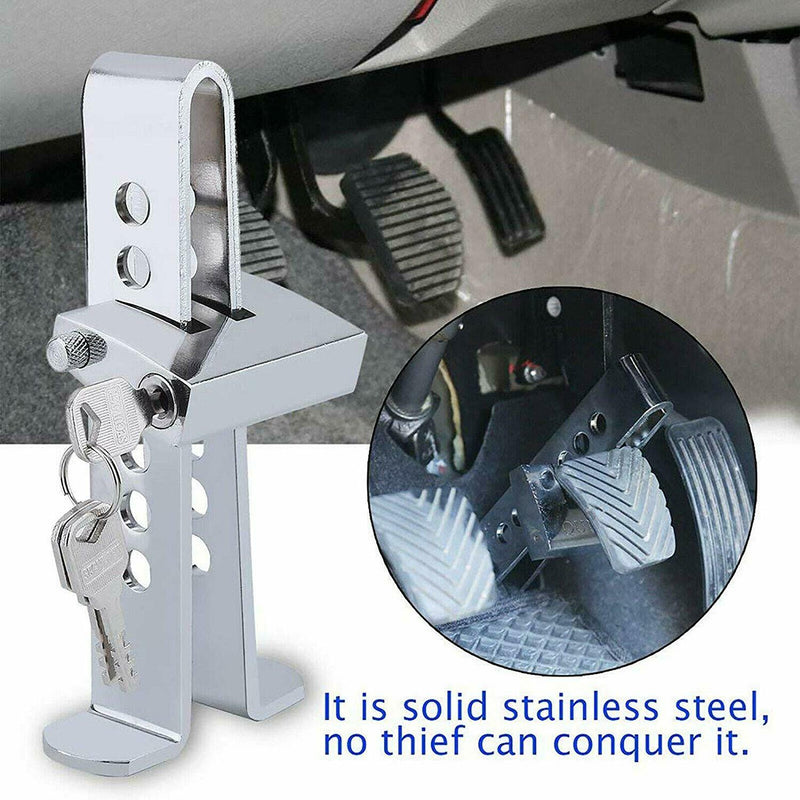 Car Stainless Brake Clutch Pedal Lock Steering Wheel Lock Security