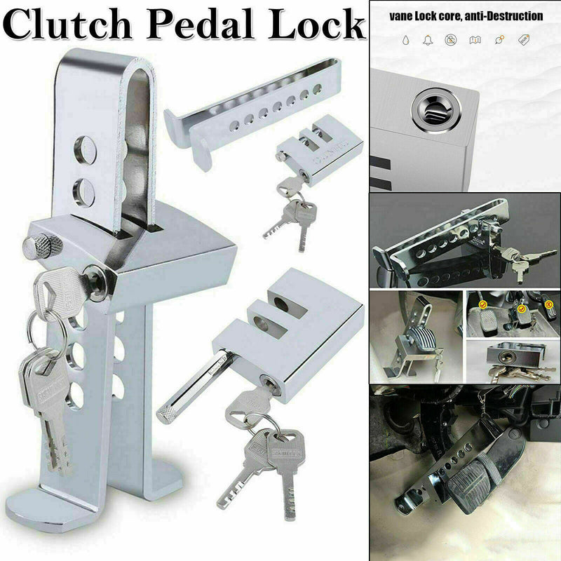 Car Stainless Brake Clutch Pedal Lock Steering Wheel Lock Security