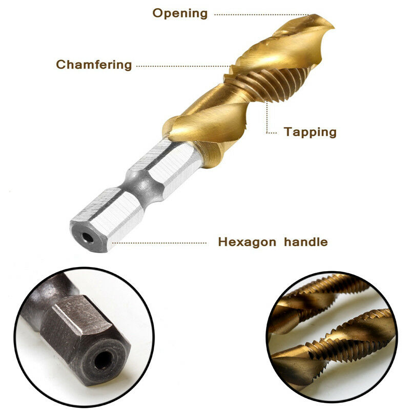 6pcs HSS Countersink Tap Drill Bit Set