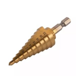 HSS Titanium Step Drill Bit (4-22mm) Multi-Size Hole Cutter for Metal, Wood, Plastic, and Aluminum