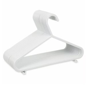 40 Pack White Plastic Nursery Hangers for Baby Toddler Clothes