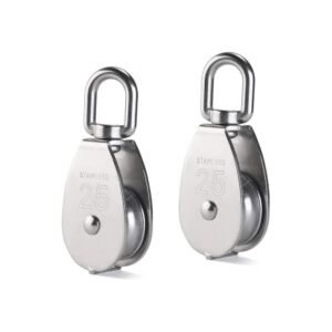 2pcs Single Pulley Block 304 Stainless Steel Wire Rope Roller