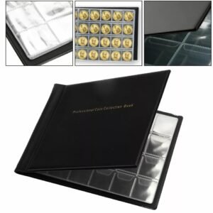 240 Coin Collection Holders Book Black Storage Case