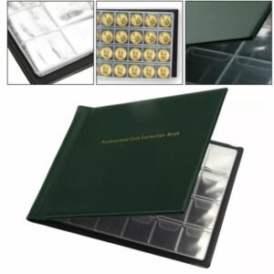 240-Coin Collector Book Green Coin Storage & Display Case