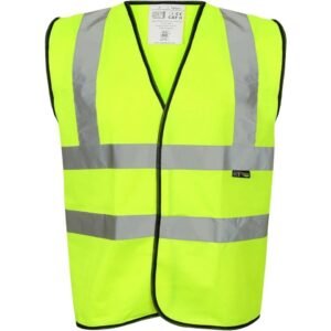 Hi Vis Yellow Safety Vest with Phone ID Pockets