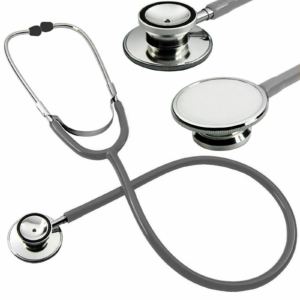 Stethoscope EMT Dual Head for Doctor Nurse Vet Medical Student Health Care Pro, Grey