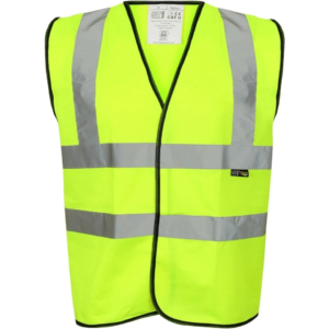 Hi Vis Viz Vest High Visibility Waistcoat with Phone & ID Pockets yellow