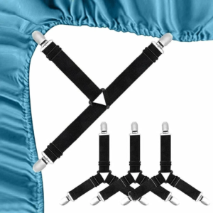 4PCS TRIANGLE BED SHEET MATTRESS HOLDER CLIPS FASTENER GRIPPERS SUSPENDER STRAPS