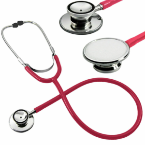 Stethoscope EMT Dual Head for Doctor Nurse Vet Medical Student Health Care Pro, Red