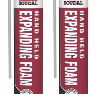 Soudal B3 Handheld Expanding Foam 750ml x 2 Trade Grade Gap Filler & Insulation Foam