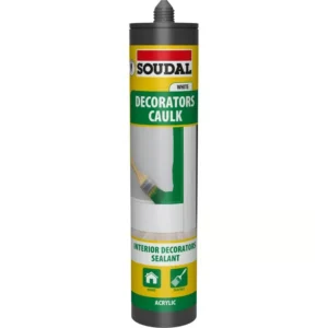3 x Soudal Decorators Caulk 290ml White  Flexible Gap & Crack Filler for Painters