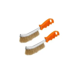 2 Pack Wire Brush Set  Steel & Brass, 250mm