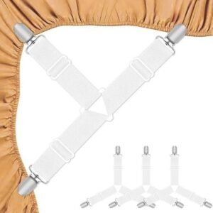 Triangle Bed Sheet Holder Straps Mattress Corner Fasteners Clip Suspenders (4 Pack)