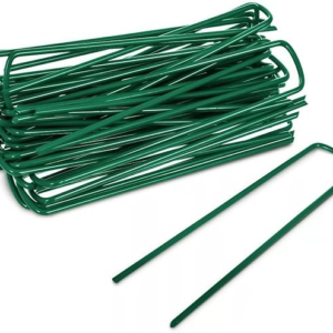 50 Pcs Green Garden Pins 3x15cm Heavy Duty Ground Stakes 2.5mm