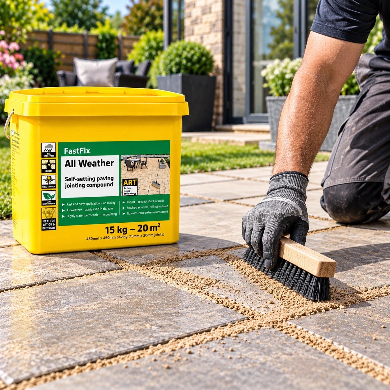 Sika STONE Fast Fix All Weather Self Setting Jointing Compound 15kg - Image 3