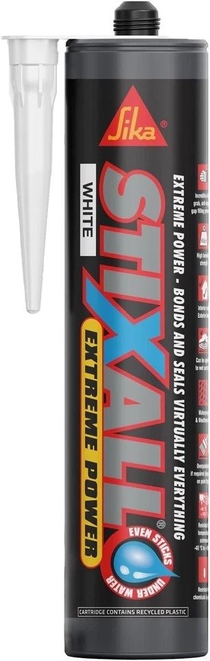 Sika Stixall Extreme Power Sealant Crystal Clear / White Adhesive Waterproof 290ml - Image 1