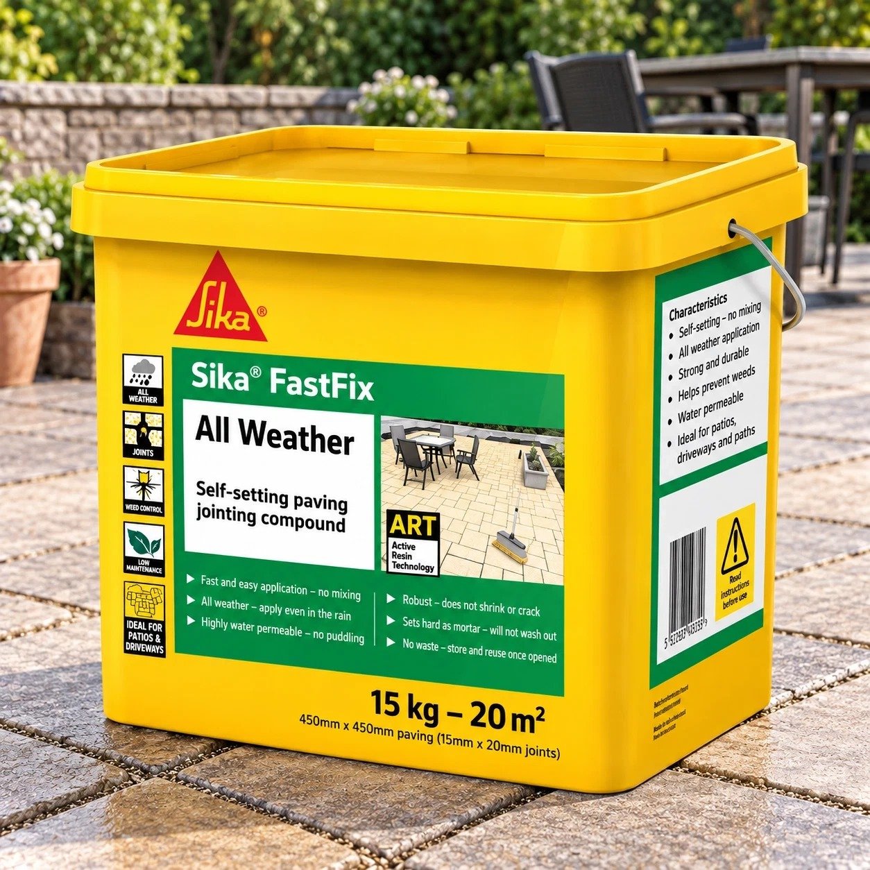 Sika STONE Fast Fix All Weather Self Setting Jointing Compound 15kg - Image 1